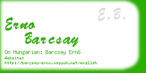 erno barcsay business card